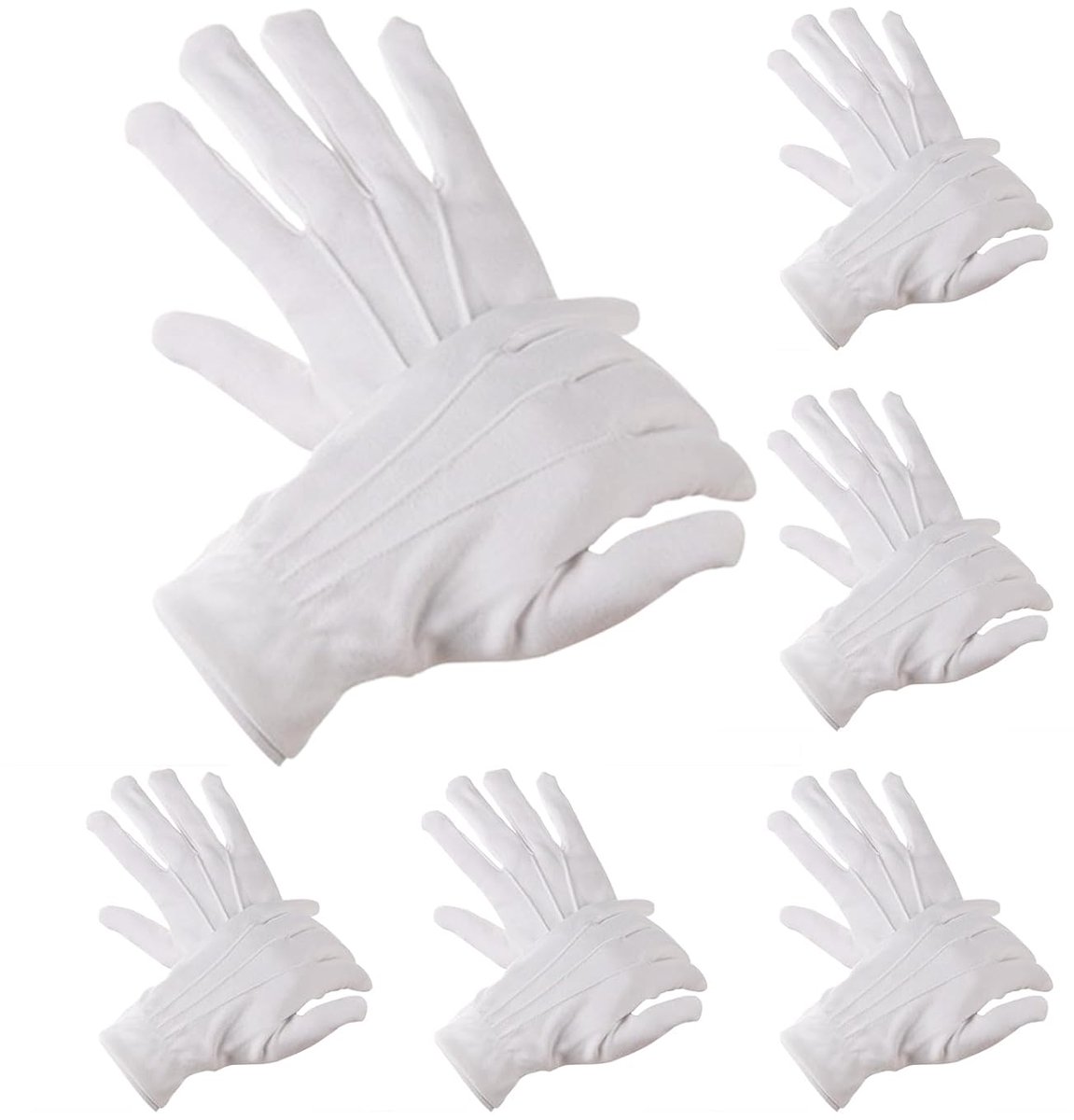 Handschoenen, paradehandschoenen, etiquette handschoenen, witte elegante herenhandschoenen, voor smoking, erewacht, ceremoniële teamuniformen, kerstman, dames en heren