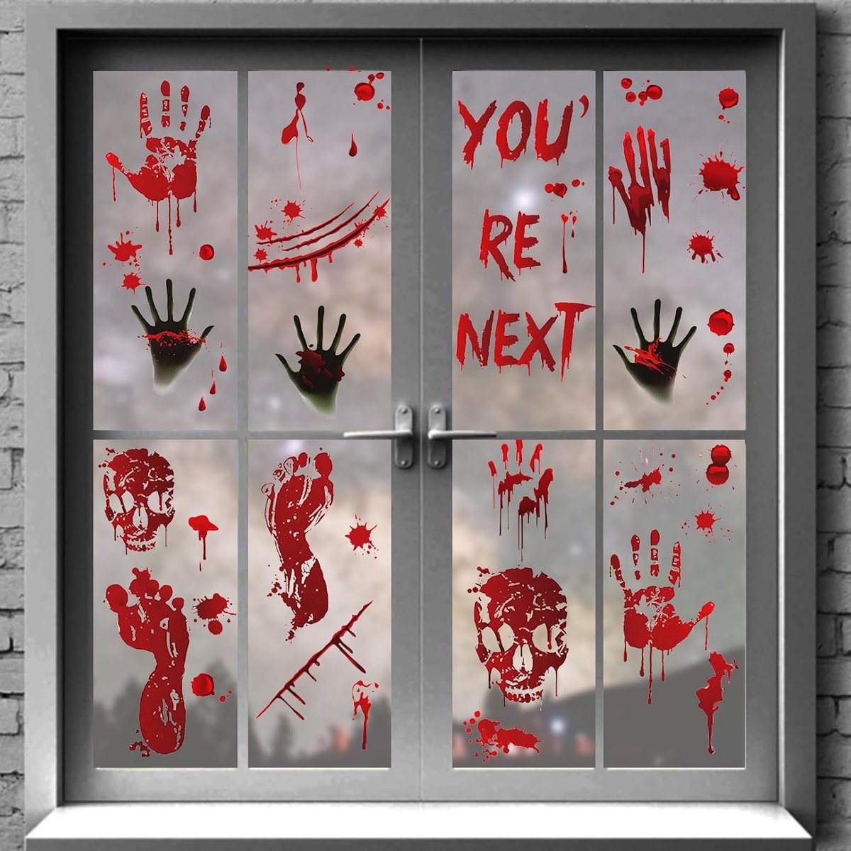 Raamstickers, Halloween raamdecoraties, voor Helloween feestbenodigdheden, raamstickers, realistische en griezelige raamstickers