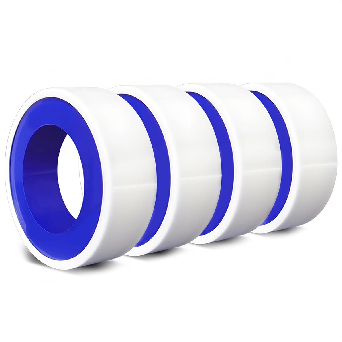 tape, 4 rollen, 12 mm x 10 m, PTFE-schroefdraadband, Teflon Fontaneria, voor het afdichten van schroefdraad, wit, voor douche, buizen, waterkraan