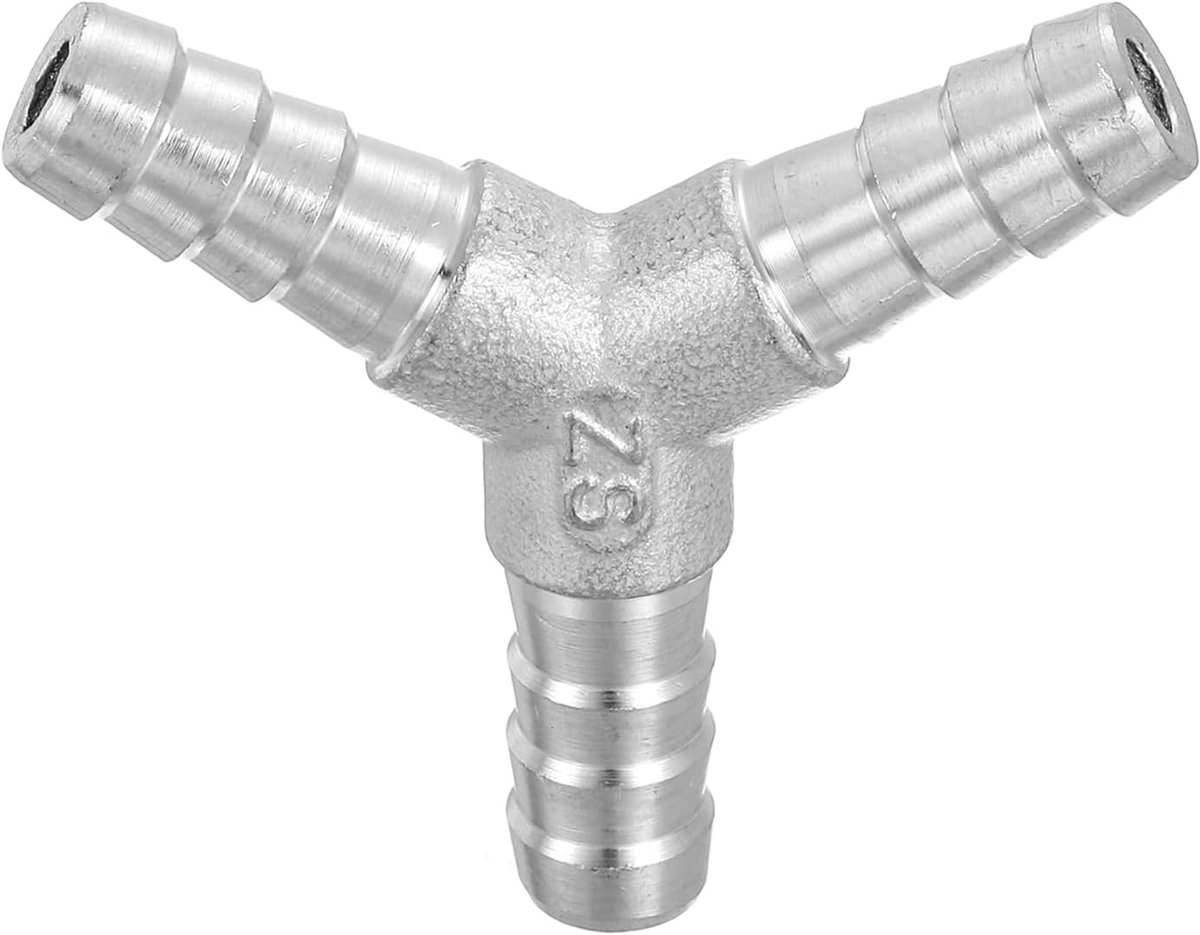 Ø10 mm Y-vorm slangaansluiting verloopstuk buisschroefverbinding, 304 roestvrij staal, 3-weg buisfitting adapter voor vacuümsystemen, industriële buisverbindingen, zilver