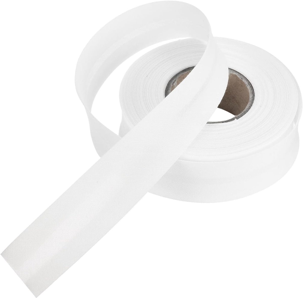 25 mm enkele biasband van polyester, naadband voor naaien, knutselen, decoraties, doe-het-zelf handwerk (wit, 9 m)