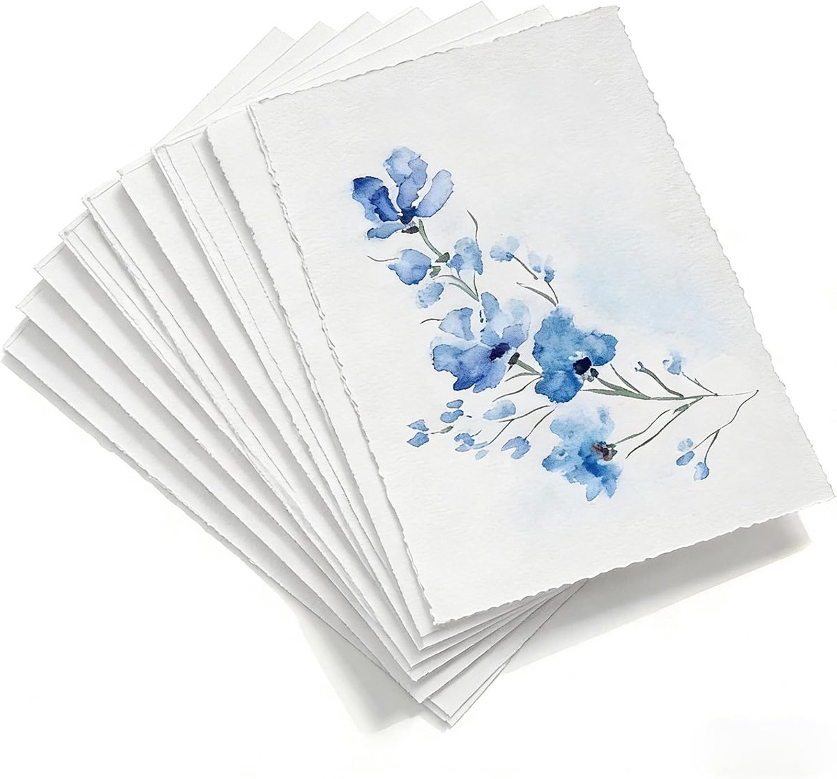 Aquarelpapier A4 - Koudgeperst aquarelpapier - 300 g/m² - 100% katoen - 30 vellen, wit, geschepte rand voor het maken van kaarten met sierlijke afwerking