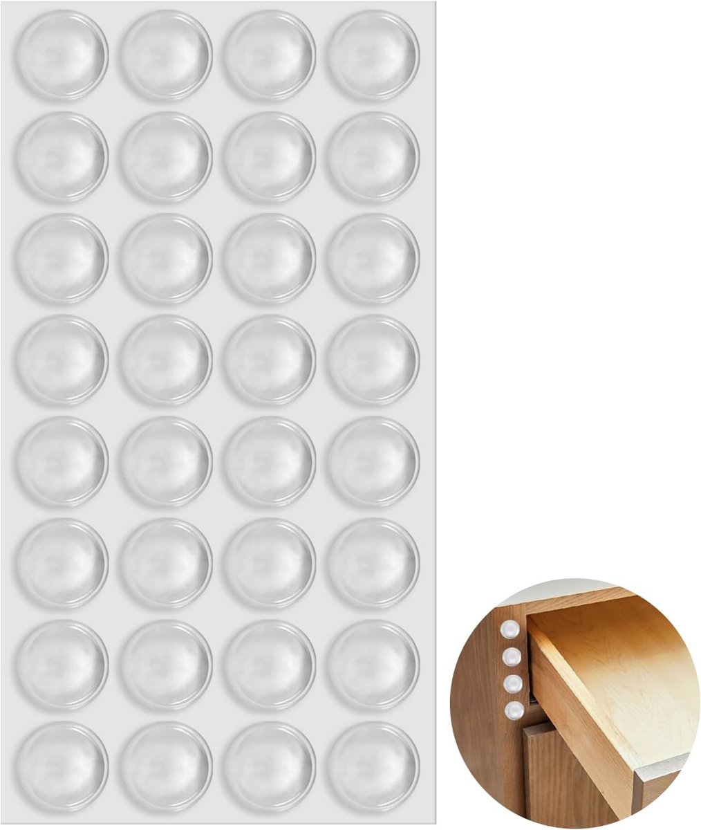 32 Stuks Meubelstootkussens, Transparante Zelfklevende Siliconen Pads 12 * 4 mm, Beschermers voor Deuren en Meubels