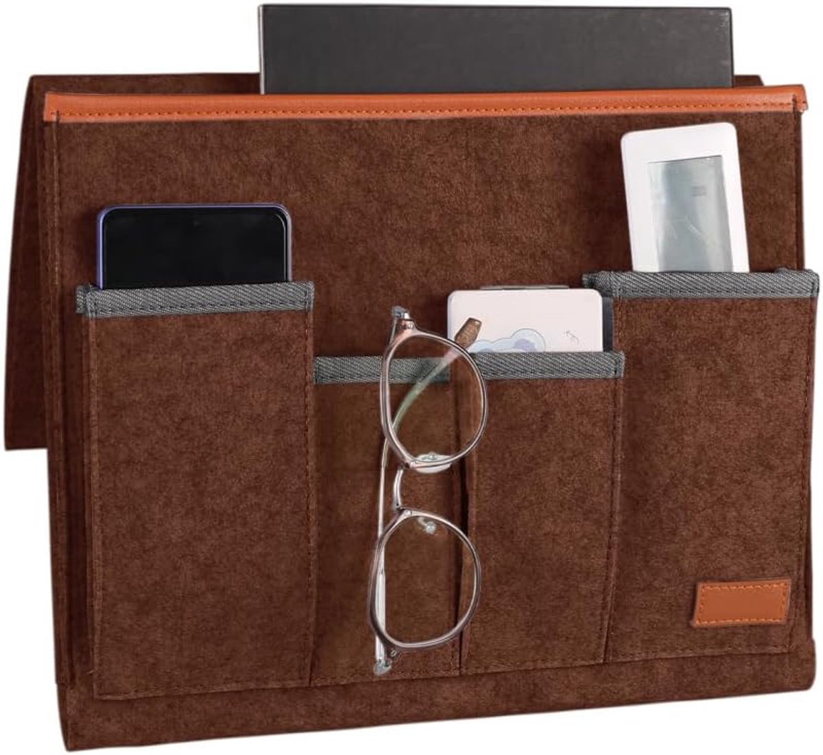Organizer voor de armleuning van de bank, met meerdere vakken. Opbergvak voor tijdschriften, houder voor afstandsbediening, snacks, boeken, pennen en telefoon