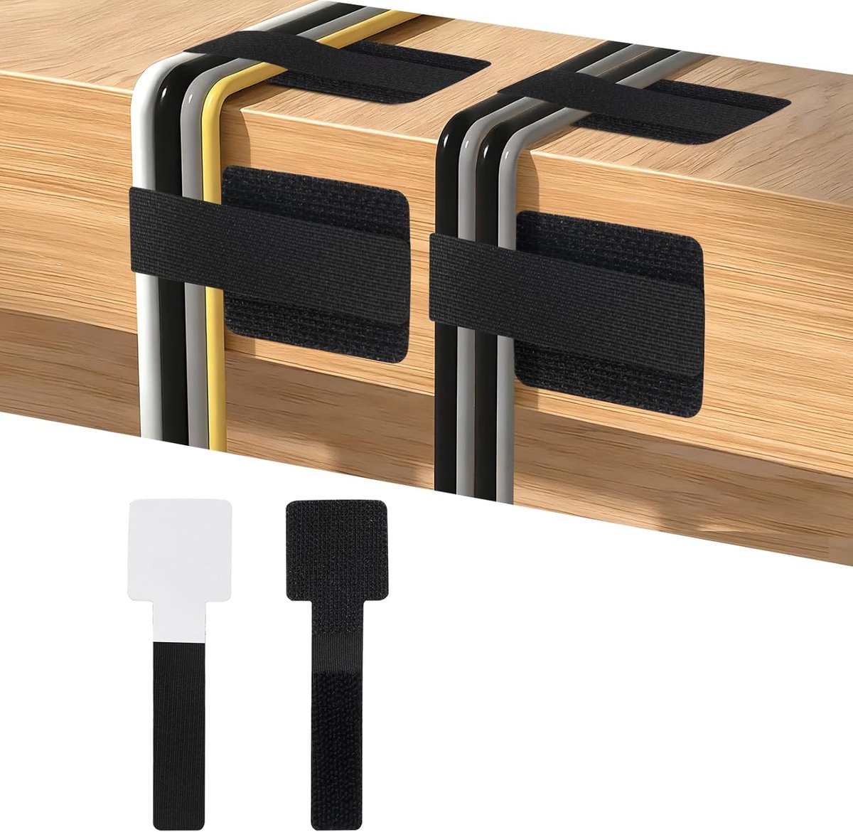 Kabelbeheer, kabelorganizer, kabelbinders met klittenband. | 50 stuks, nylon, kabelbeheer, kabelorganizer, voor kabelgoot, bureau, kabelslang, kabelhouder.