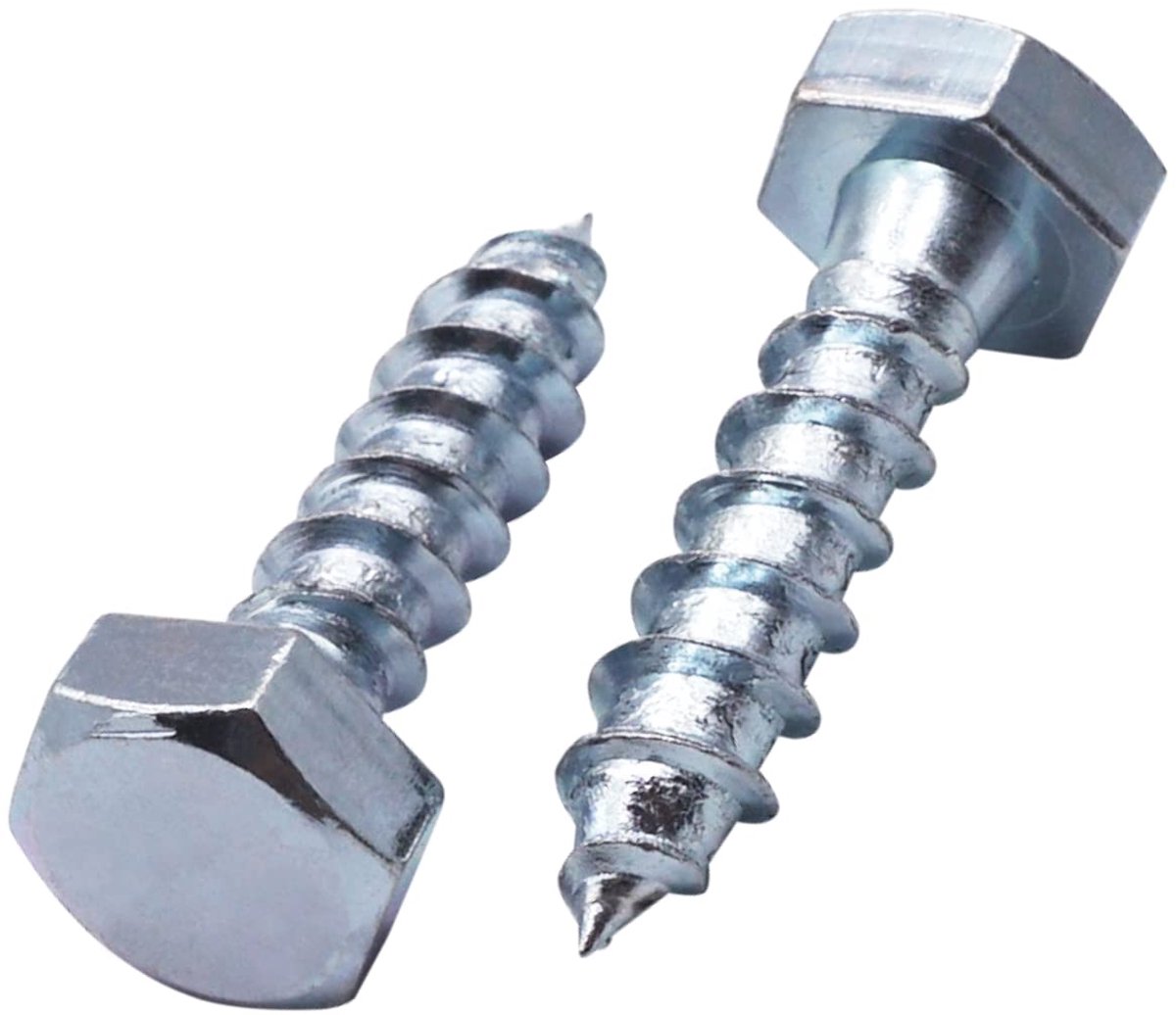 (15 stuks) DIN 571 verzinkt staal zeshoek kop houtschroeven M10 x 40 mm, bus schroeven, zeskantschroef, vertragingsbouten
