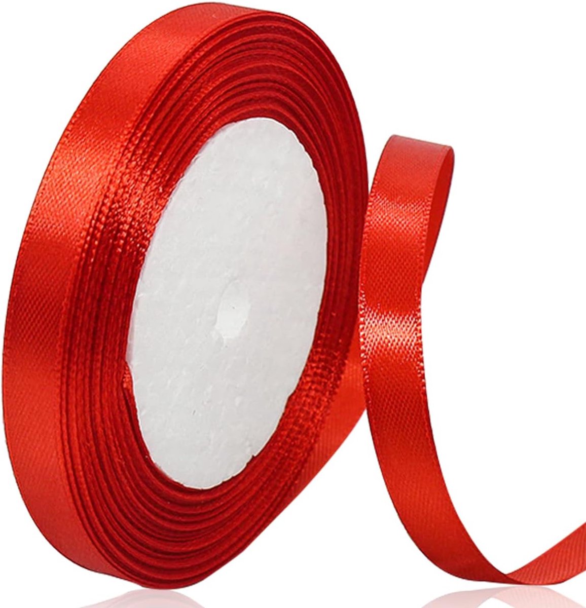 lint, 10 mm x 22 meter, rood, effen kleur, stof, voor inpakken, knutselen, ballons, naaiprojecten, lintjes, bruidsboeketten, bruiloftscadeaus