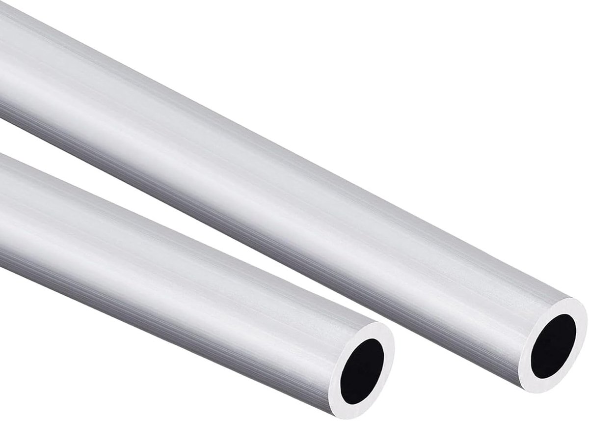 2 Stks 6063 Aluminium Ronde Buis, 16mm OD 12mm ID 300mm Lengte Metalen Naadloze Rechte Buis Aluminium Pijp voor Woninginrichting, Machines, DIY Handwerk