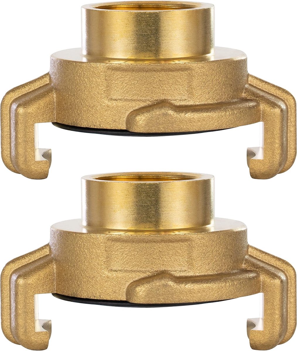 2x Messing Snelkoppeling 1/2 inch Binnendraad (koppeling systeem Geka met 1/2" schroefdraad)