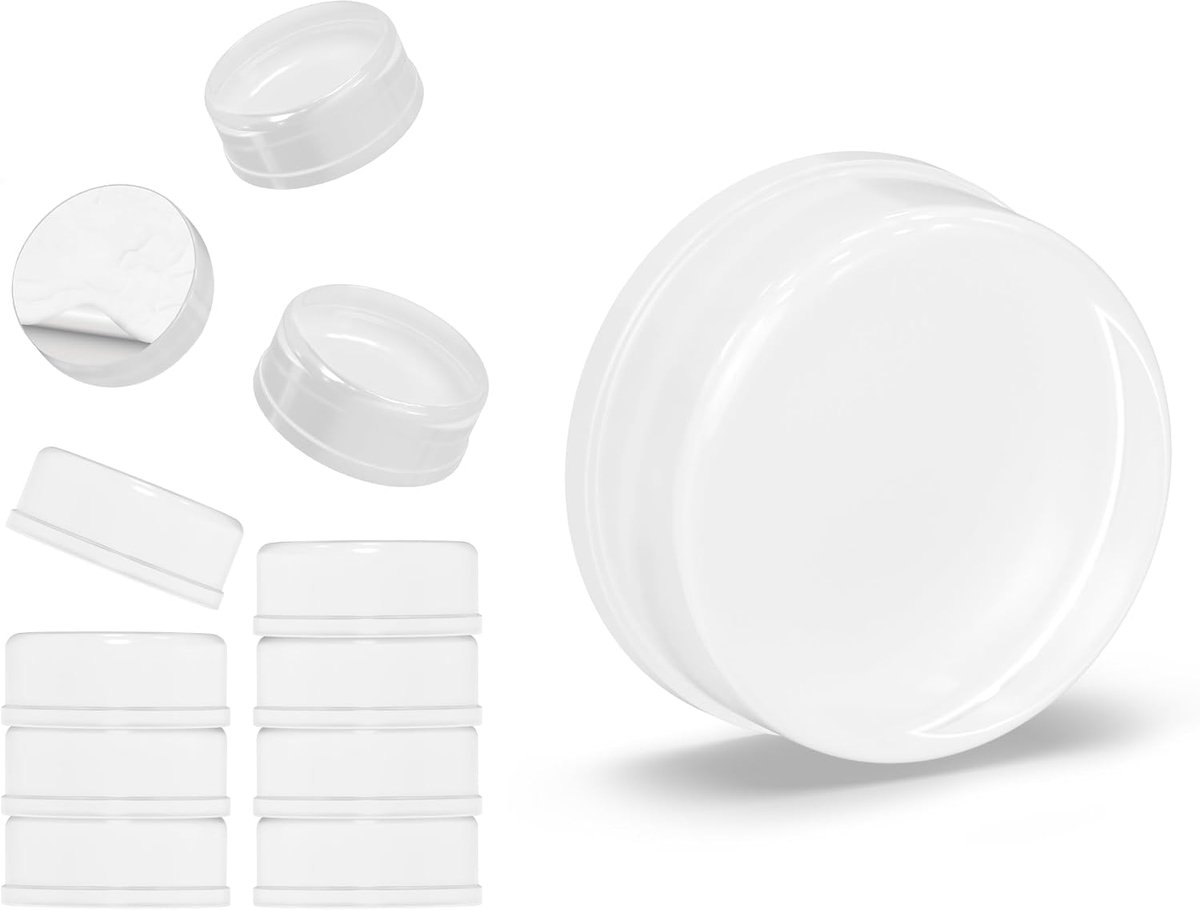 Stoppers, transparant, 21 x 6 mm, zelfklevende deurstoppers, elastische stoppers met goede hechtkracht, rubberen pads voor vele oppervlakken, zoals muren of glas, 12 stuks
