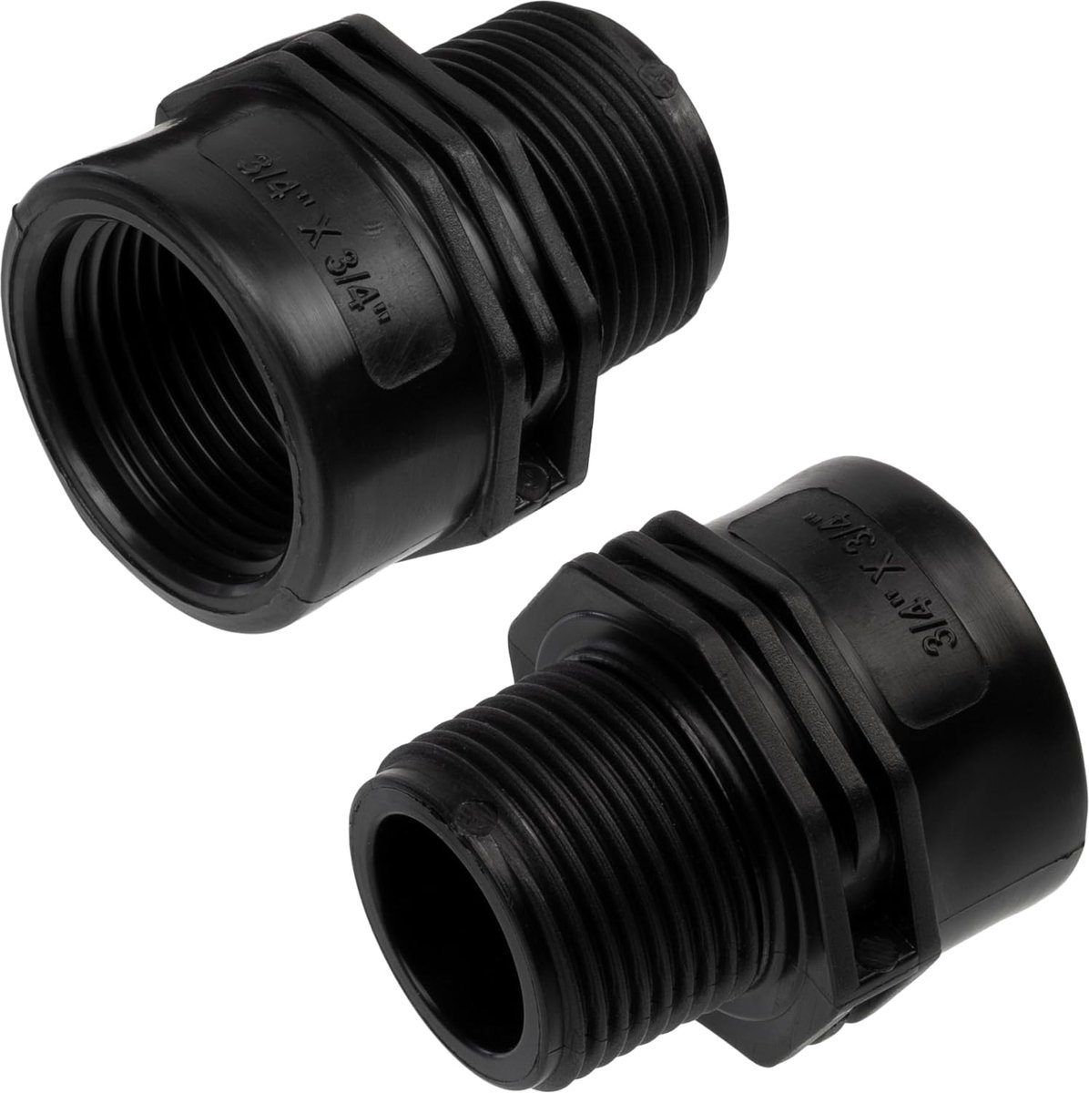 - C75035 - Set van 5 mannelijk-vrouwelijk inschroefreducties 3/4"x3/4" - max. druk 10 bar - in polyethyleen - gereduceerde nippelschroefdraadaansluiting voor bewateringswatercircuit