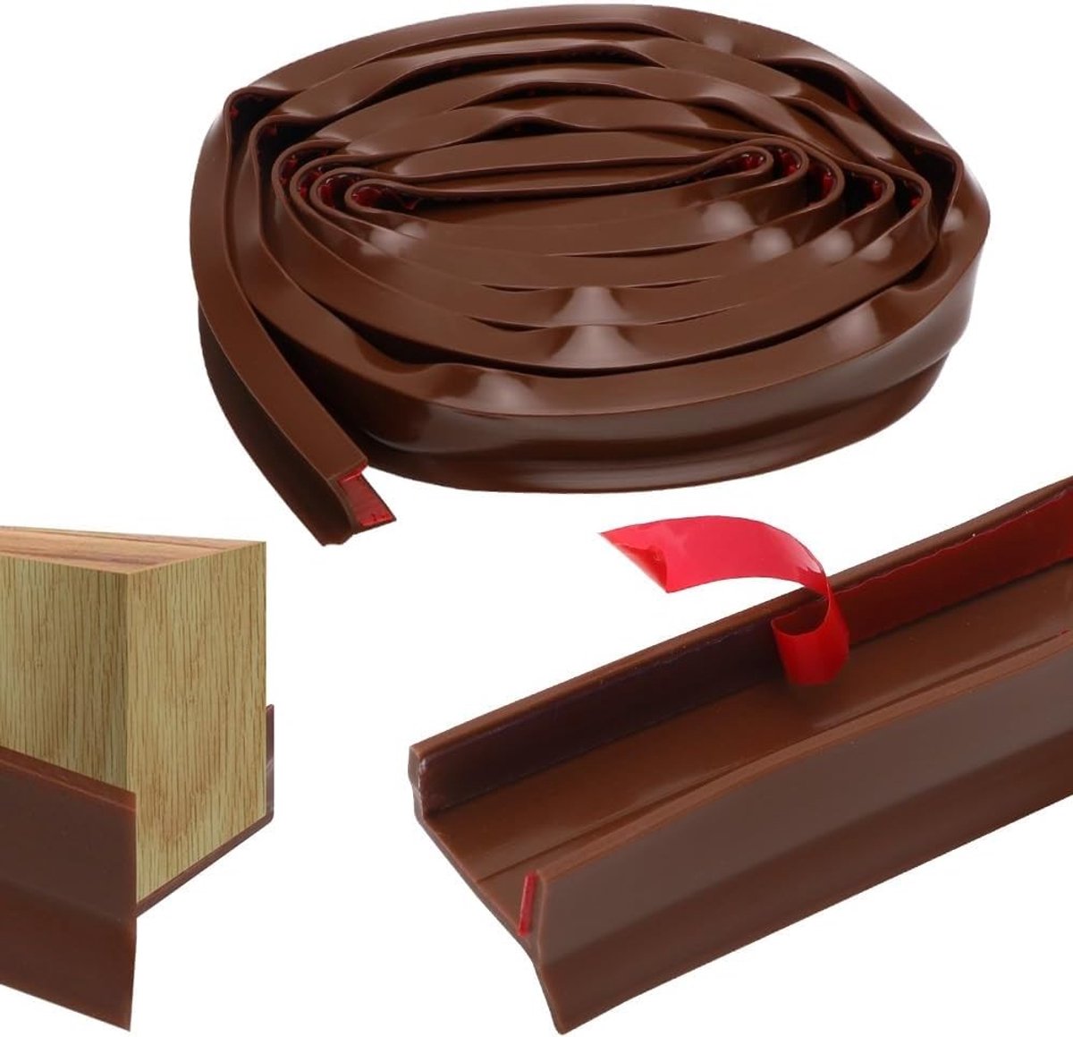 Keukensokkelprofiel voor 15mm, 16mm, 17mm - Silicoonrubber, Transparant, 5m Lang - Ideaal voor Keukenafwerking en Vochtbestendige Sealings