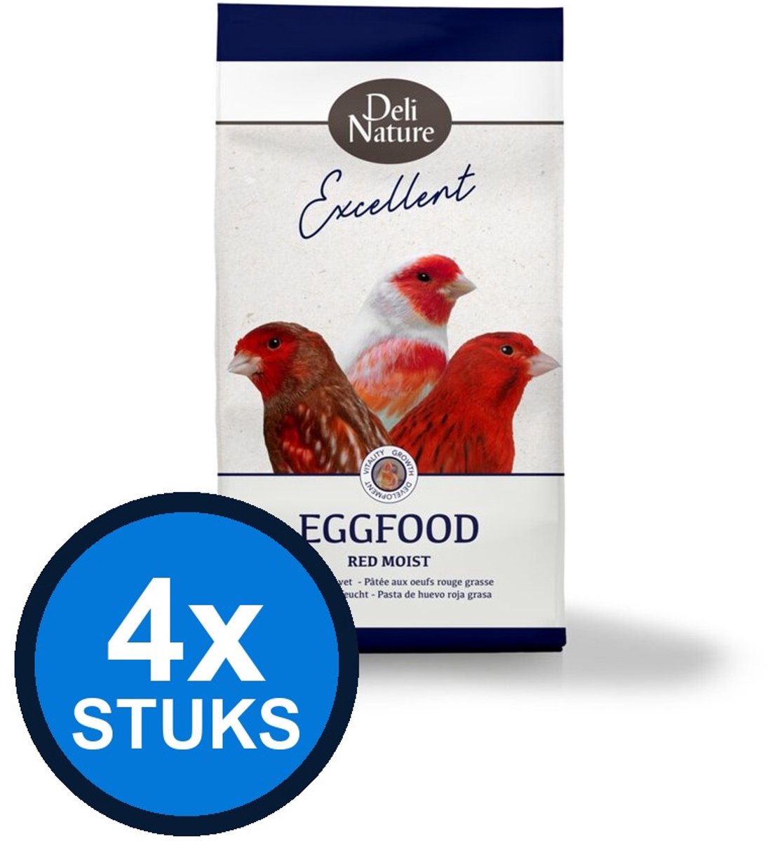4x Deli Nature - eivoer vet rood 1kg - Vogelvoer - 1 kg