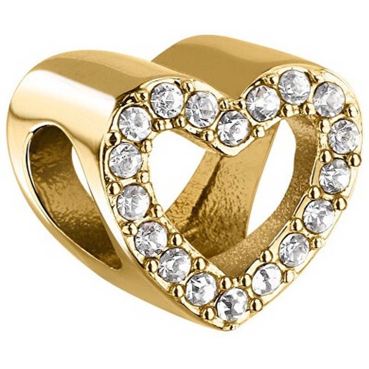 MORELLATO DROPS SCZ1386 GOLD-PLATED HARTJES BEDEL MET KRISTALLEN 1 STUK