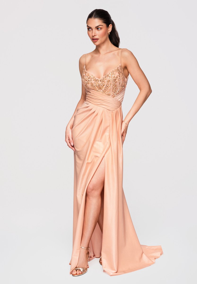 LARICA Jurk - Mouwloos - Rits - Effen Beige M