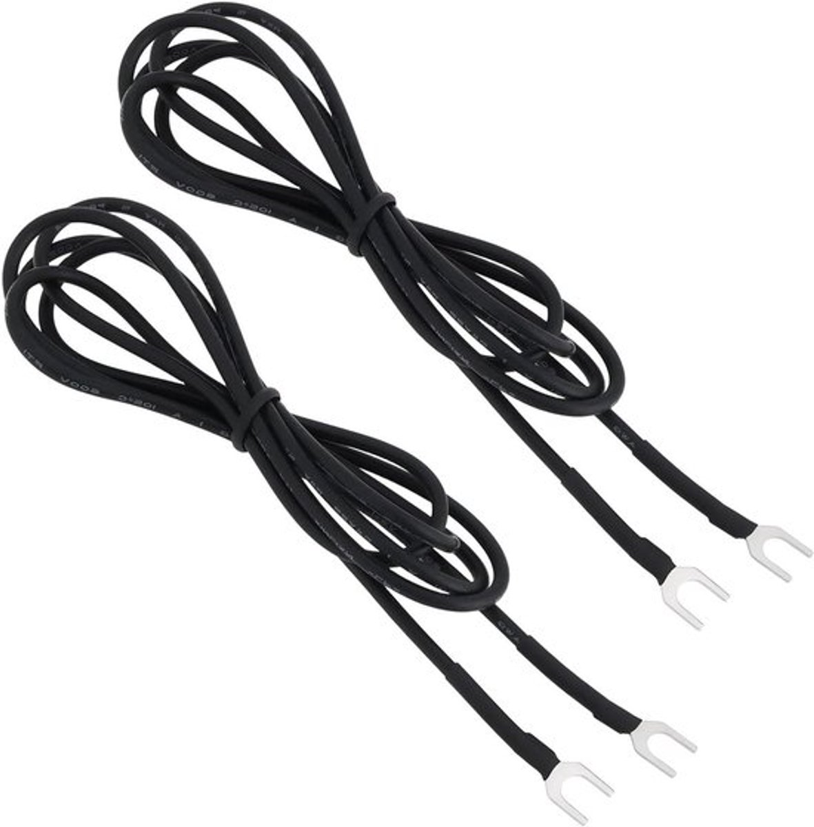 Aarde Draad - Draaitafel - 1 Meter - Vork Terminals - 22AWG - Audiotoebehoren - Vinylspeler - Zwart - Onderdelen - Draaitafel Accessoires - Geschikt voor Audio Technica Model 2 stks 1M