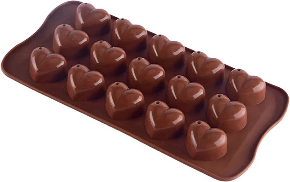 IJsblokjes vorm hartjes - IJsklontjes mal - Hartjesvorm - IJs blokjes maken - Bonbons / chocolade / zeep maken - Zeepvorm - Vormpjes maken - Ice cube tray - Ice mold - 1 stuk - Siliconen - Jonyx
