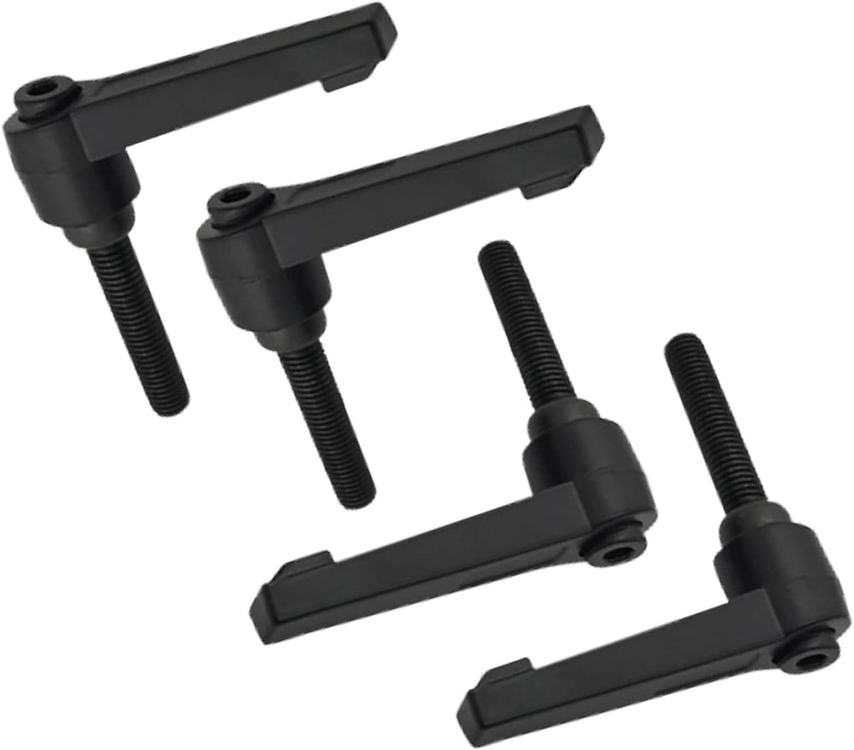 Set van 4 Verstelbare Klemhendels M4 x 32 mm van RVS voor Lasmachines en Drukapparatuur