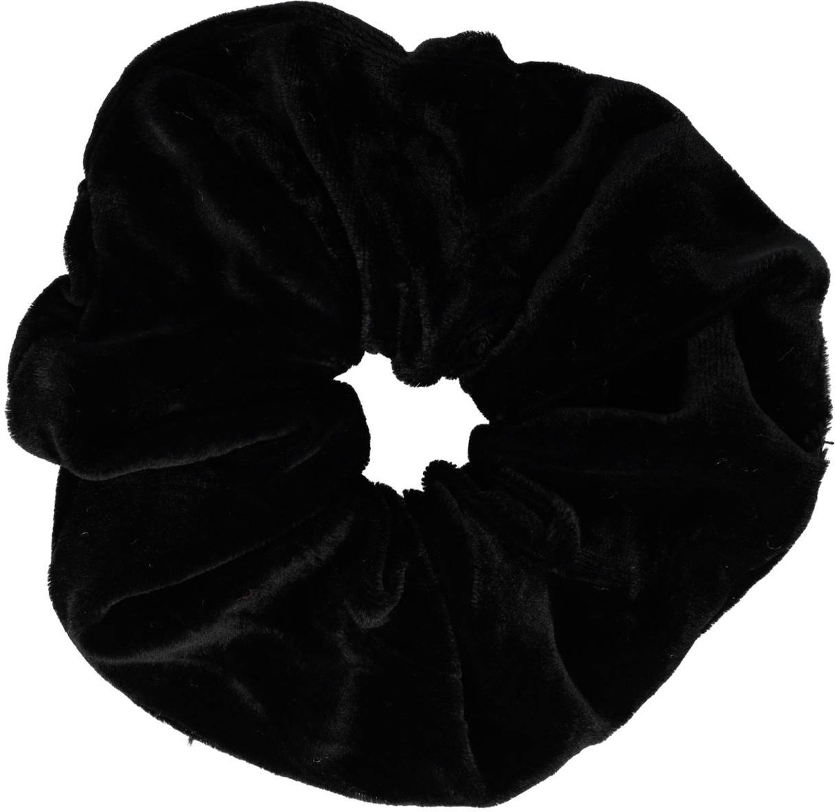 Haarsoires Haarelastiek Scrunchie – Basic – Velvet Stof – Zwart - Haarkrinkel - Haar Elastiek met Stof - Zacht & Haarvriendelijk