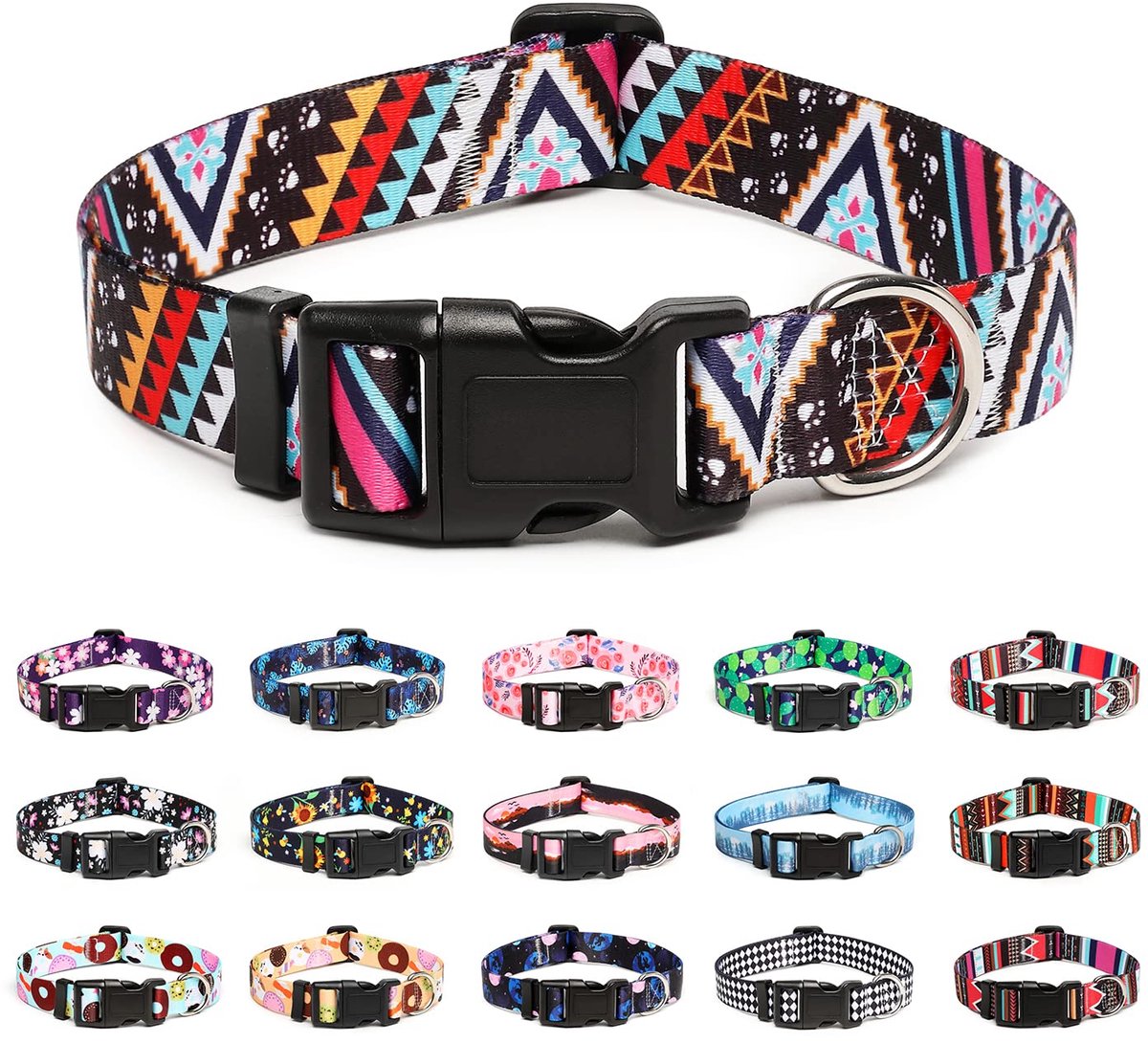Mercano Verstelbare hondenhalsband - speciale ontwerpen, zachte comfortabele duurzame nylon halsband voor kleine - ShopVlot
