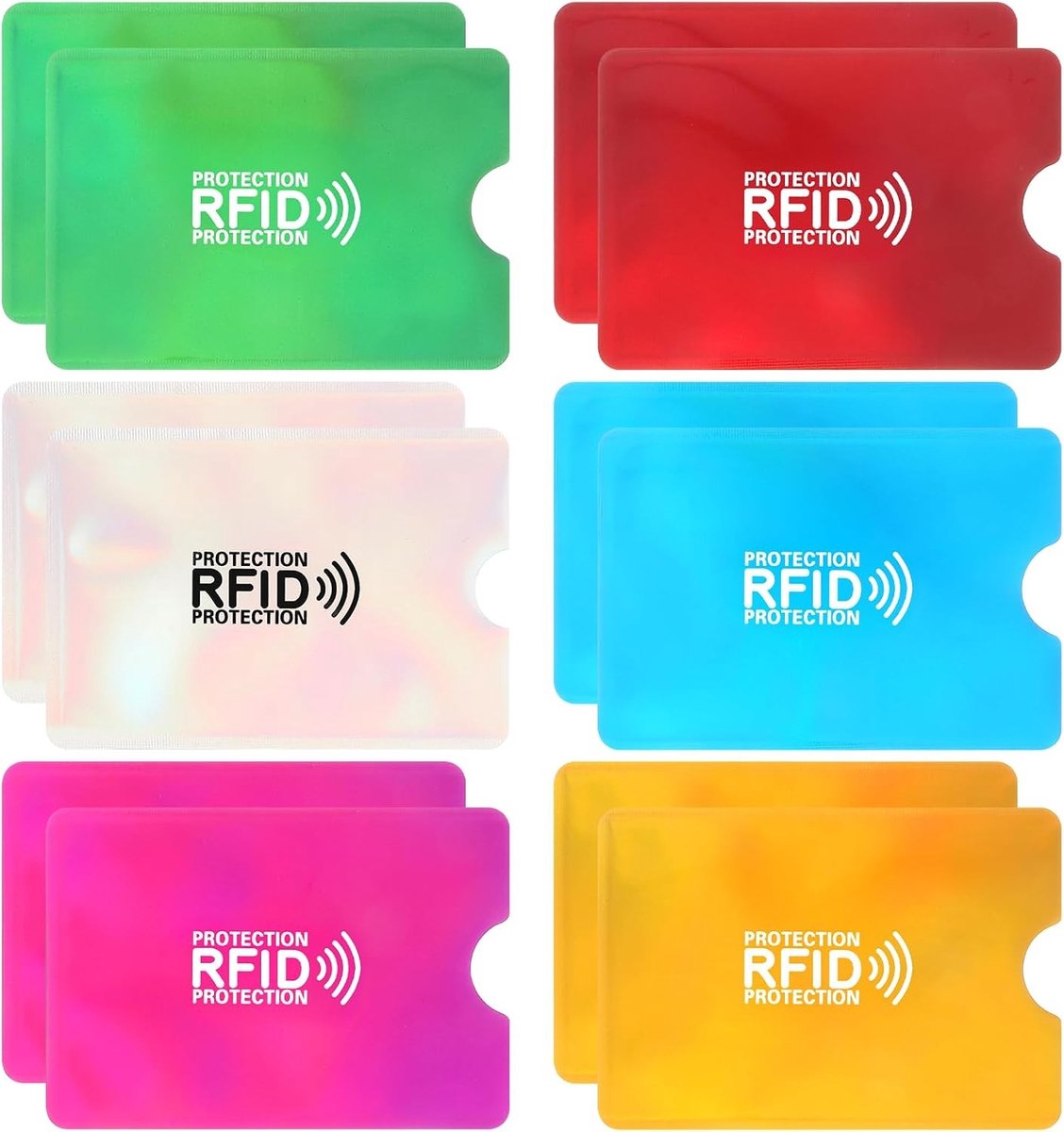 Kleurige RFID-kaarthouders set van 12, beschermende kaartenhoezen voor creditcards, bankpassen en ID-kaarten, ideaal voor heren en dames