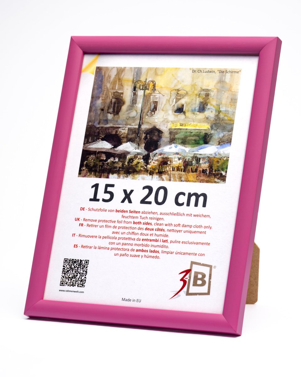 Fotolijst 15x20 cm - Houten lijst - Roze - Met acrylglas voor een elegant portret - ShopVlot