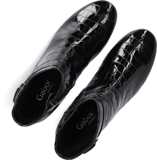 Gabor 712 Enkellaarsjes - Enkelboots met rits - Dames - Zwart - Maat 37