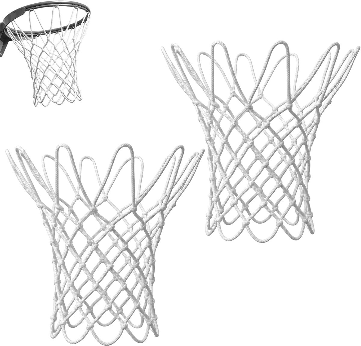 2 Stuks Professioneel Basketbalnet,50cm,12 Haken,voor Outdoor Binnensporten - ShopVlot