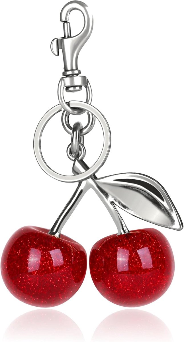 OVRUNS Kersen Zakbedel Schattige Kersen Accessoires Sparklende Tasbedels voor Vrouwen, Small - ShopVlot