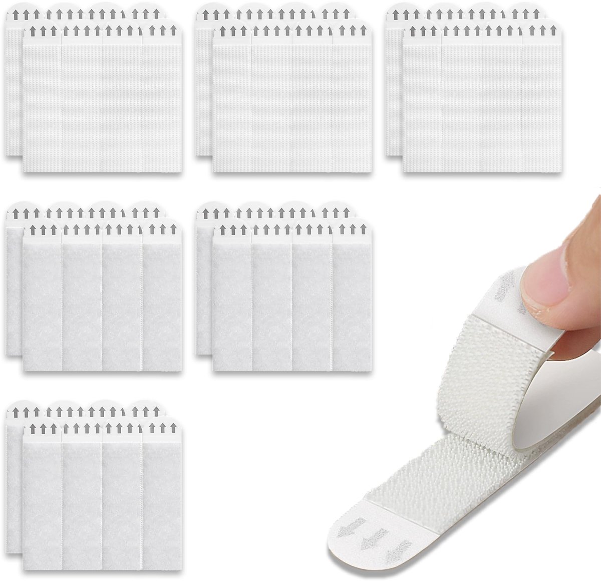 Afbeelding hangende strips 24 Paar - 16x70mm zelfklevend - schadevrij - voor muurdecoratie - ShopVlot