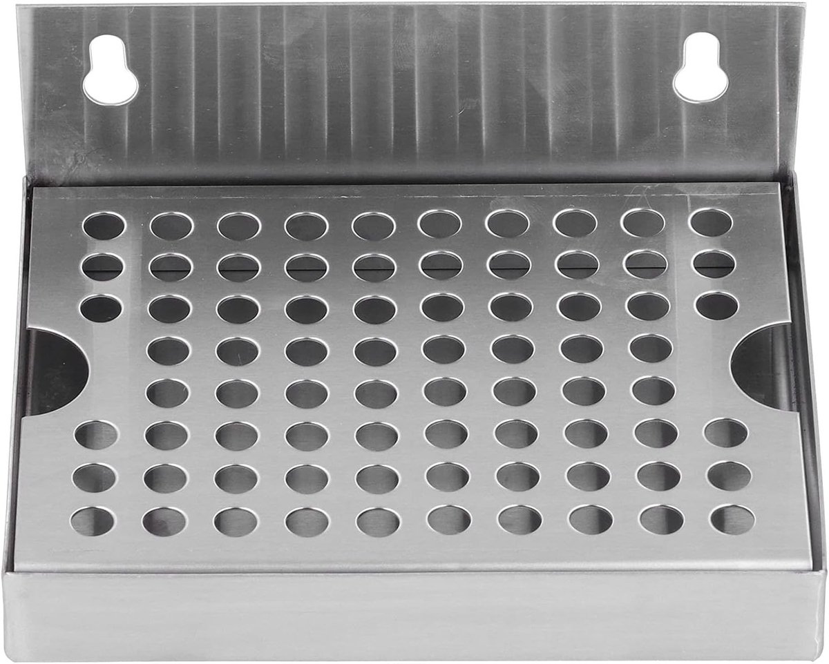 Wandgemonteerde Roestvrijstalen Grill met Bieropvangbak voor Handmatig Gebruik - 304 RVS, 15,4x11,2x6,7cm, Ideaal voor Wijn en Koffie