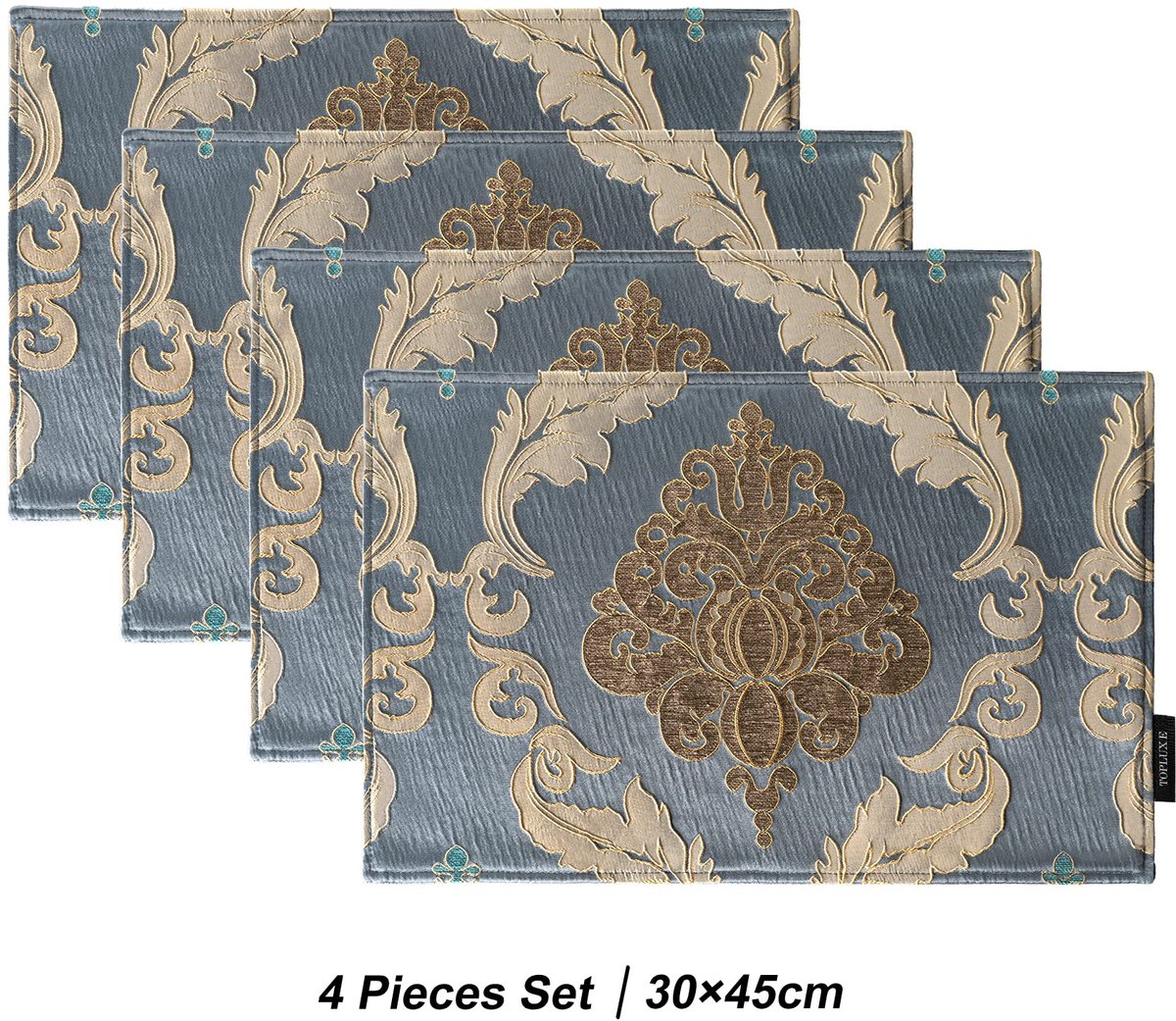 Placemats 30x45cm - Luxe Tafelmatten - Grijsblauw - Ideaal voor Eettafel en Restaurant - ShopVlot