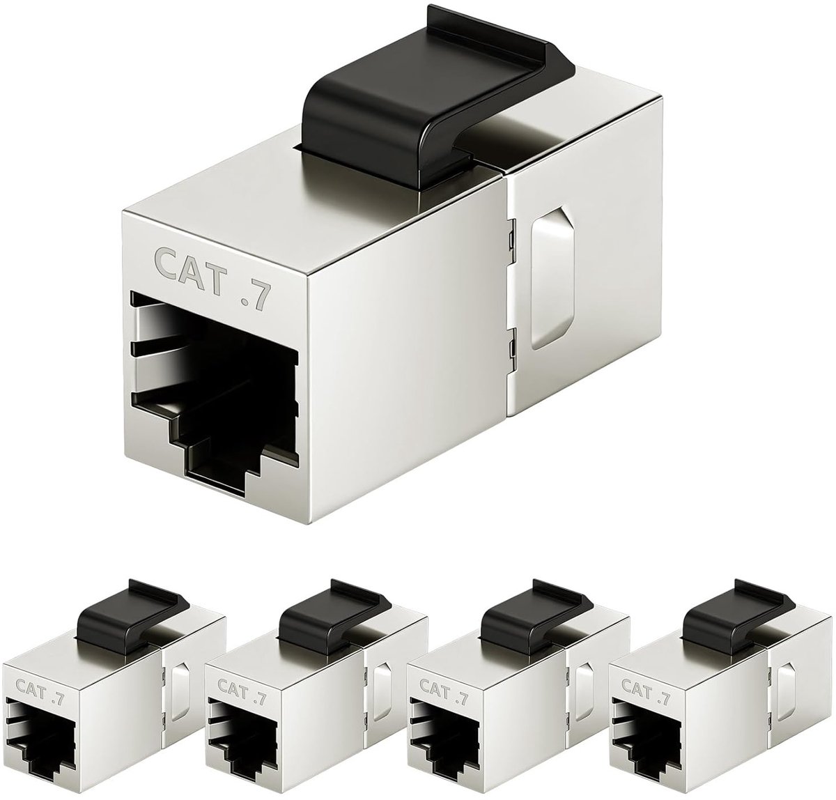8 Pack 10gbps Cat7 Keystone Jack Couplers, RJ45 Female-To-Female, Geschermde Link Jack voor Netwerk Patch Panels, Ethernet Coupler voor Cat6a/Cat6/Cat5e/Cat5, Ideaal voor Thuis en Kantoor Netwerken