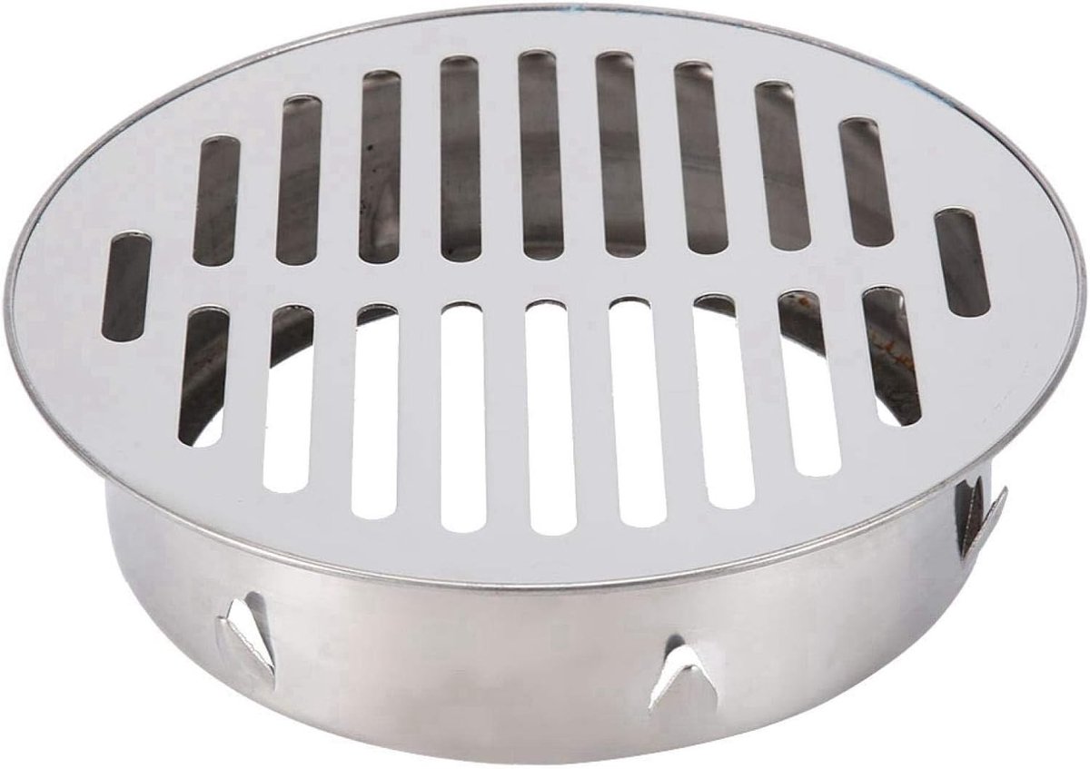 Roestvrijstalen Afvoerput voor Buiten, Antiklevering, 160 mm Plat Mondje, Waterafvoer en Tuinontwatering