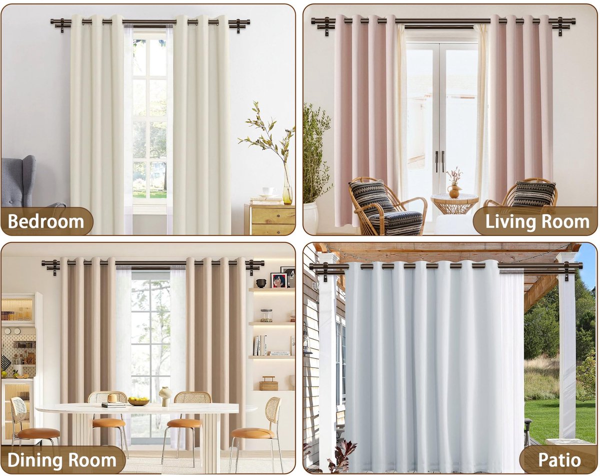 Gordijnroede 167-305 cm - Brons - Verstelbaar - Voor stijlvolle raambekleding - ShopVlot