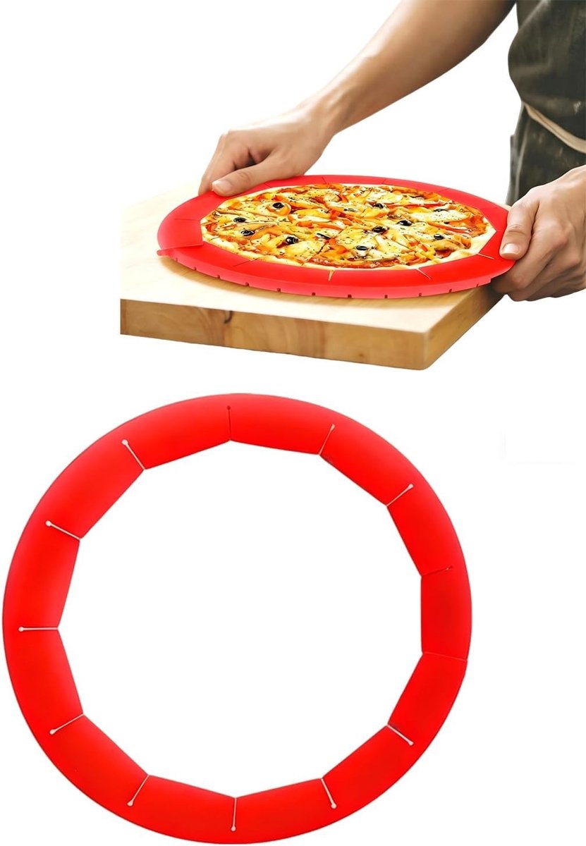 Verstelbare siliconen korstbeschermer voor perfecte taarten en pizza's, voorkomt aangebrande randen en zorgt voor gelijkmatig bakken, veelzijdig keukengereedschap voor thuisgebruik