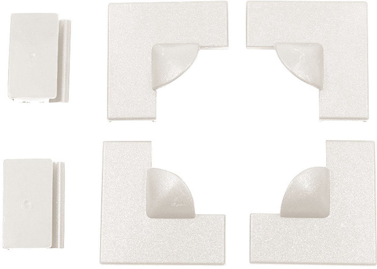 Magnetische accessoirekit voor raamhorhoeken: Inclusief verstevigde hoekclips, handgrepen en 6 robuuste, windbestendige clips voor naadloze reparaties en effectieve bescherming tegen muggen-Wit