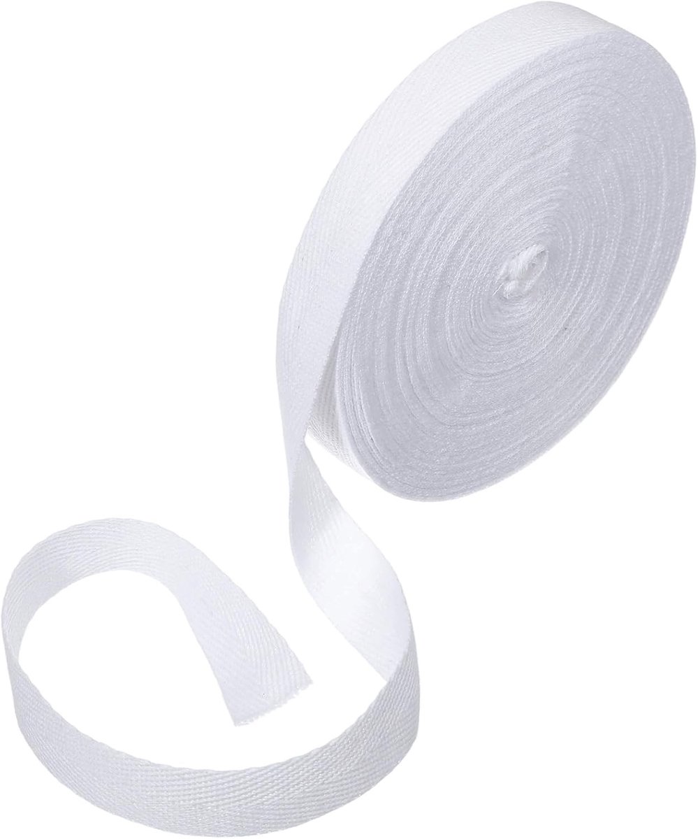 Biasband - Wit - 20 mm - Katoenen Voorgevouwen Biasband - Voor Naaien en Creatieve Projecten