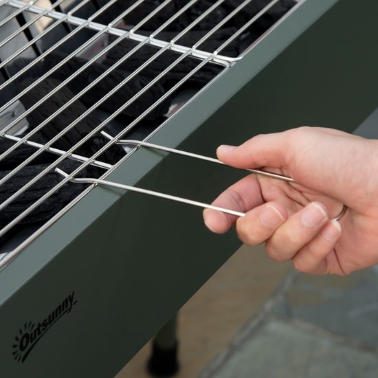 Outsunny - Houtskoolgrill - met Grillrooster - Roestvrij - Groen van Merkloos — afbeelding 4
