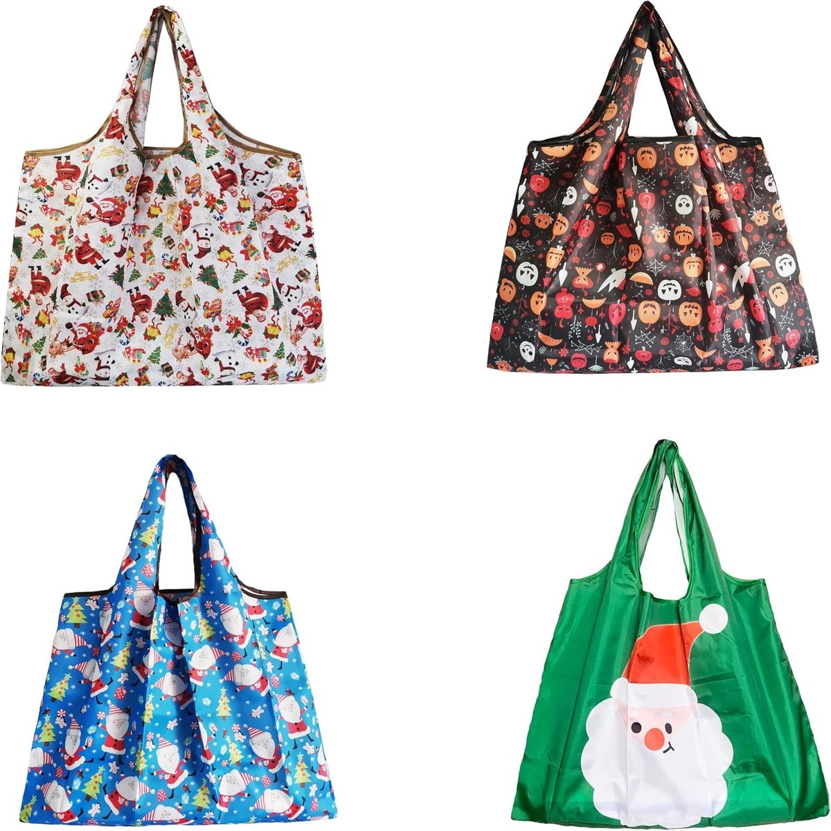 Grote Vouwbare Tas, 50 x 26 cm, Herbruikbare Winkeltas, Lichtgewicht Handtas, Sneldrogend en Scheurvast voor Winkelen, Reizen en Uitjes