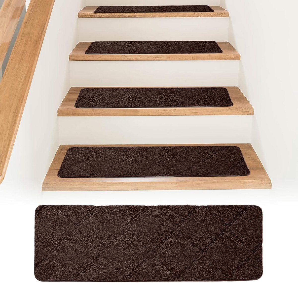 15 Stuk Antislip Trapmatten 55 x 19 cm - Zelfklevende Herbruikbare Matten voor Trapbescherming en Veiligheid