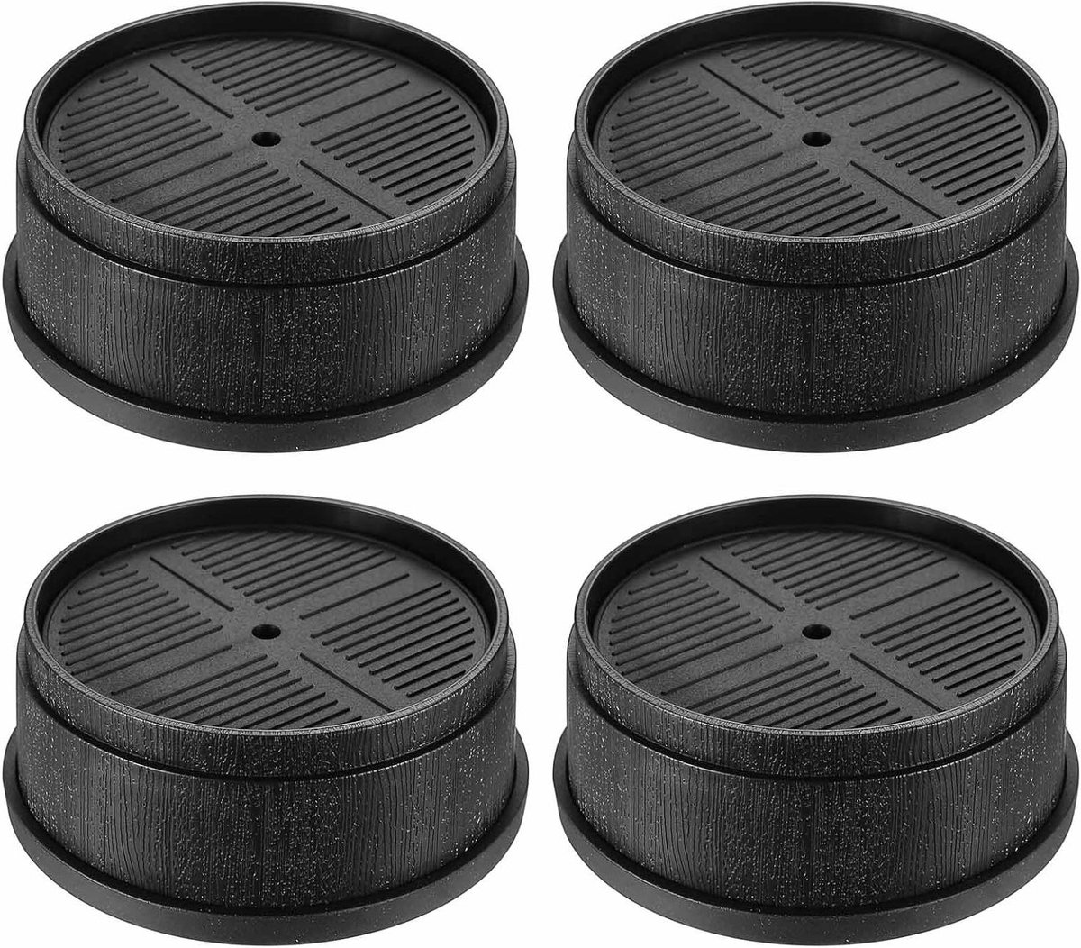 Bedpoten verhoging - Meubelvoet - Meubels verhogen - Stapelbaar en antislip - 4.4 cm hoog - Zwart
