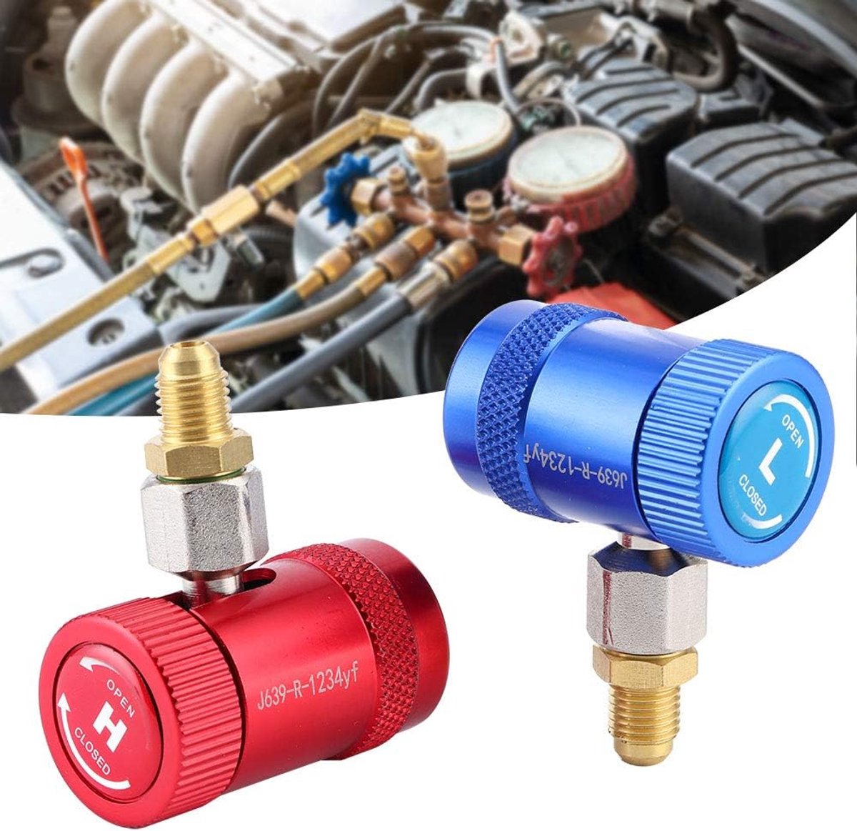 AC Adapter Tool kit, Professional Quick Couplings Air Conditioner Service Port Adapter Suitable for Refrigerants - ShopVlot