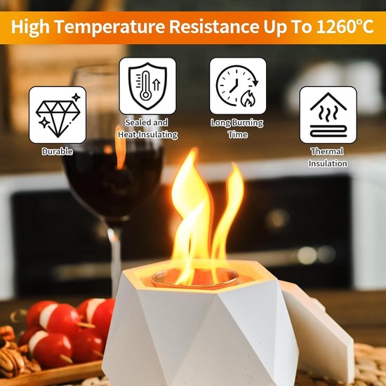 12 stuks keramische wol voor bio-ethanol, hittebestendige glaswol voor ethanolhaarden, isolatiemateriaal en branders tot 1160 °C — afbeelding 3