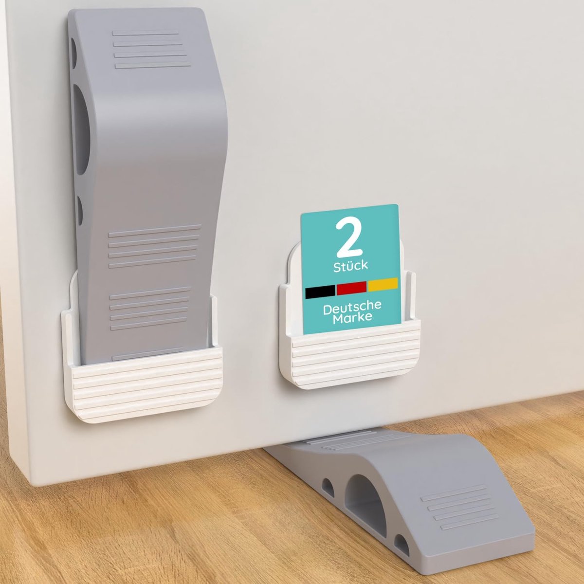 Deurwig rubber set van 2 - antislip deurstopper - voor zware deuren - voorkomt dichtklappen - ShopVlot