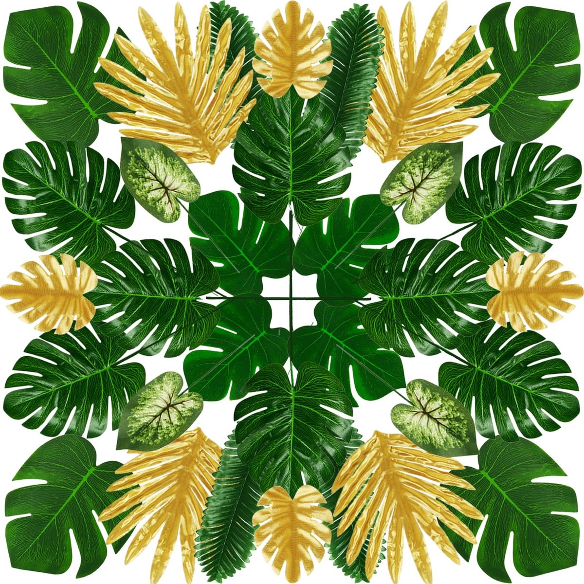 Dailygoods- Woondecoraties 50 stuks - Kunstmatige Palmbladeren - Tropische Monsterabladere