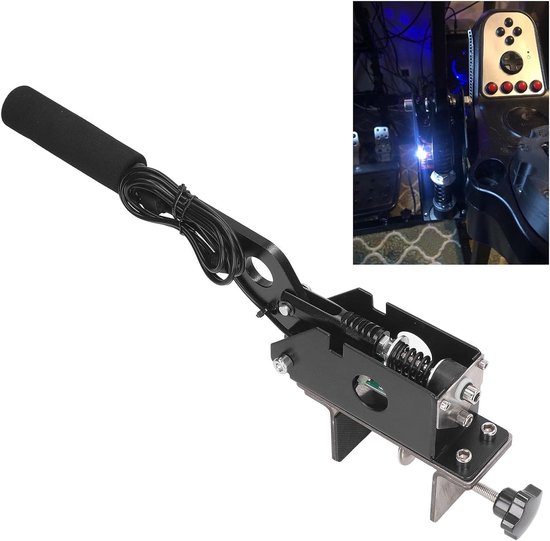 Universele Handrem - Race Simulator - Sim Racing - Verstelbare Hoogtehoek - CNC Aluminium - Zwart van universele — afbeelding 3