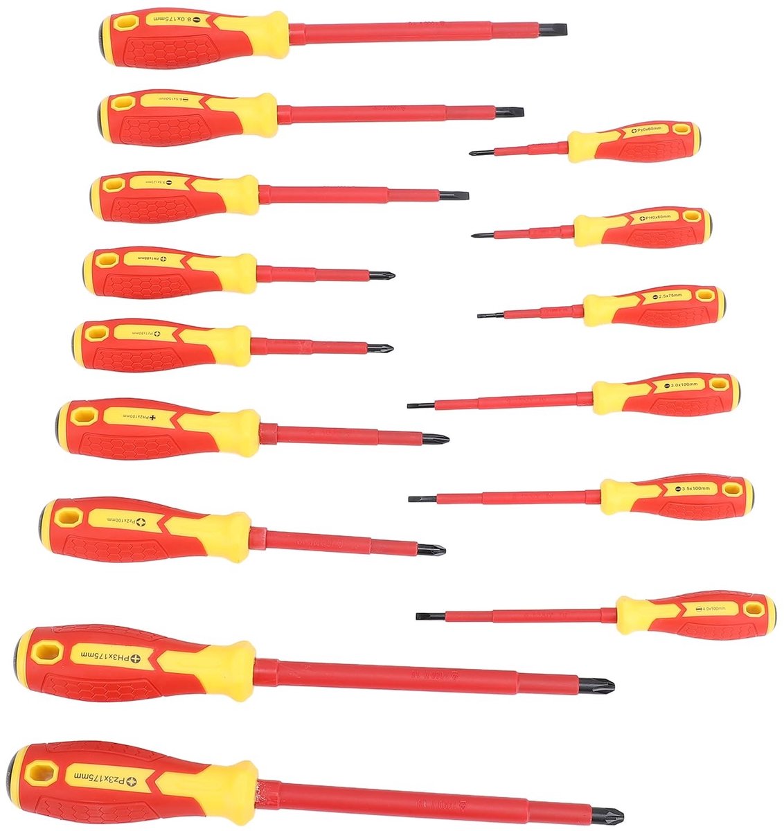 Dailygoods - Geïsoleerde Elektricien Schroevendraaierset - Professionele Elektrische Schroevendraaier - Rood - 1000V - Voor Voertuigreparatie - Ergono...