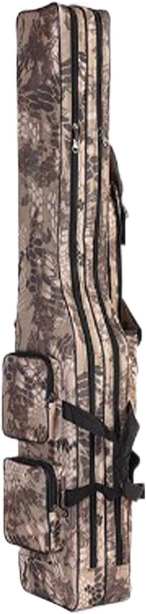 Vishengel Tas - Hengelstok Hoes - Vissen Organiseren - 4 Zakken 2 Lagen - 130 cm - Camouflage