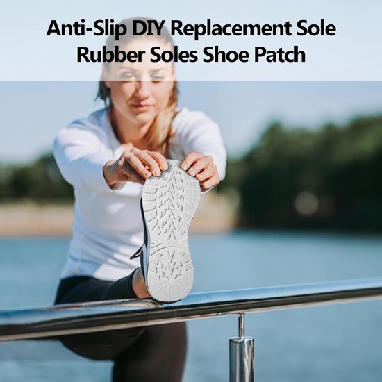 Schoenreparatie Pleisters - Zolen Repareren - Schoenen Herstellen - Antislip Rubber - Grote code EU41-44 - Zwart — afbeelding 2